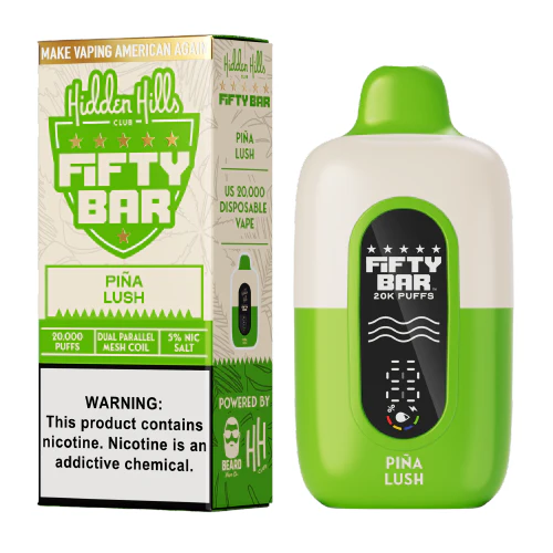 Pina Lush Disposable Vape (20000 Puffs) by Hidden Hills x Fifty Bar