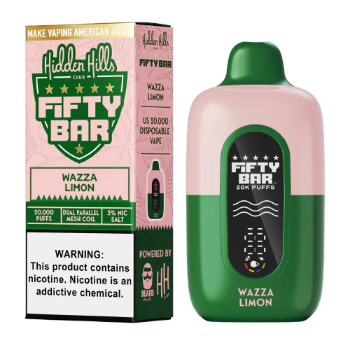 Wazza Limon Disposable Vape (20000 Puffs) by Hidden Hills x Fifty Bar